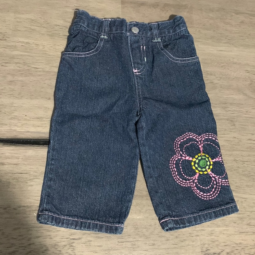 (3/$10) 🌸 Flower jeans 2T